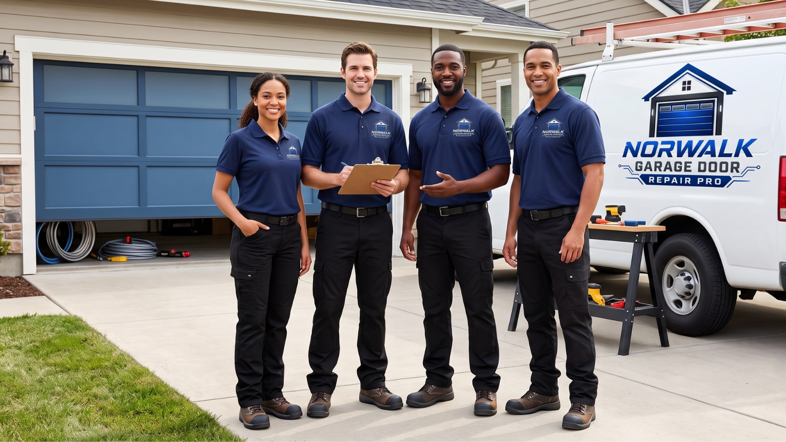 Norwalk Garage Door Repair Pro technicians and service team